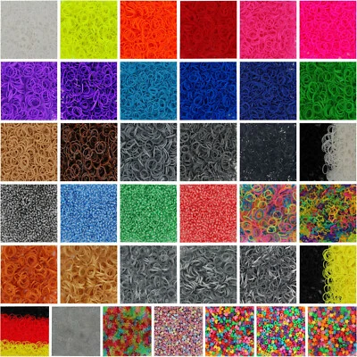 ca 200/300/600 Loom Bänder Loom Bands Gummibänder Bandz Webrahmen Armband DIY - Bild 1 von 4