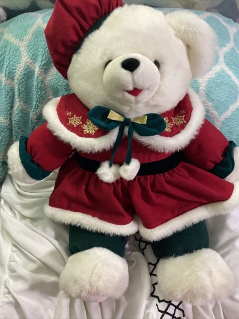 Holiday Time 15 inch Snowflake Teddy Bear 2022, Snowflake Red Ski Wear Girl  