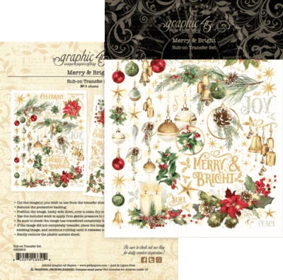 JUEGO DE TRANSFERENCIA GRÁFICO 45 "FELIZ Y BRILLANTE" FROTAR LUGAR DE SCRAPJACK NAVIDAD Foto 1 de 2