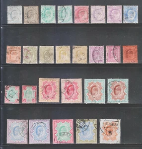 Indien 1902-11, Ked. 3P-25Rs. SG119-147 (27V) GEBRAUCHTER KOMPLETTSATZ INKL. ALLE FARBEN. - Bild 1 von 2
