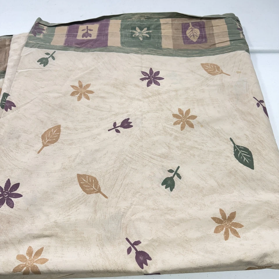 Sábana plana vintage resortes king verde púrpura hoja mezcla floral yk2 años 90 80 Foto 1 de 4