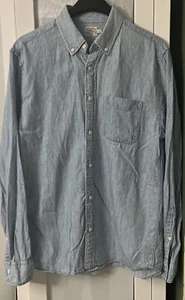 Faherty Men’s Size M Blue Tried & True Chambray Button Up Shirt Pocket - Picture 1 of 4