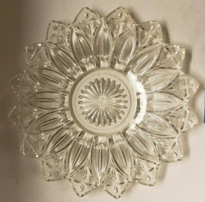 Platte klar Pressglas 12" Blumenform, Starburst Vintage - Bild 1 von 2