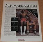 Publicité imprimée des années 80 Julius Erving Dr. J Larry Bird logiciel basket-ball artistes jeu hommes