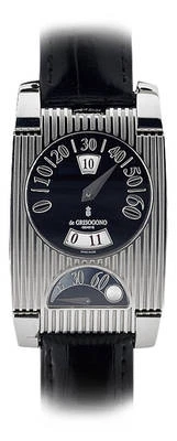 De GRISOGONO FG One Jump Hour GMT Retrograde Steel Alligator Watch and Pen - Image 1 of 4