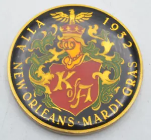 1977 Krewe of Alla Multicolor Mardi Gras Doubloon Heavy Multi Doubloon - Picture 1 of 2