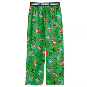 Minecraft Green Kids Pajamas Bottom Size M 6 8 NWT Lounge Pants not Shirt