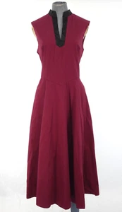 Lindy Bop Dress Midi Burgundy Sleeveless 40s 50s Retro Occasion Flared UK 14 - Picture 1 of 23