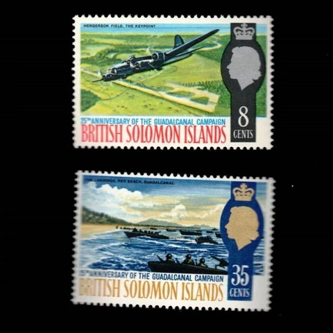 Solomon Islands, Scott 174-175, Henderson Field, Marines Landing, 1967, MNH Cover