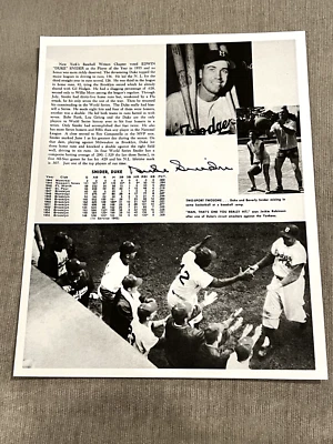 Duke Snider Hand Signed 8x10 Photo Brooklyn Dodgers Stats Page - Image 1 of 4