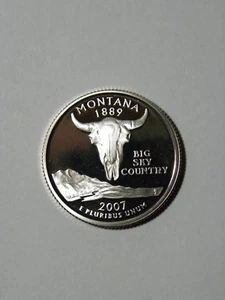 2007 S SILVER GEM PROOF MONTANA STATE QUARTER 90% SILVER FREE SHIP - Picture 1 of 2