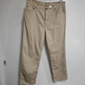 LL Bean Size 20 Reg Beige Relaxed Fit Double L Jeans 0YQ95 37x30 NEW Irregular - Picture 1 of 6