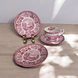 Vintage Enoch Wedgwood Tunstall Ltd. Scottish Lochs 3 Saucers 1 Coffee Cup - Picture 1 of 9