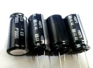 4 x Panasonic 1000uf 63V radial electrolytic capacitor ECEA1JGE102 105'C CE-GE - Picture 1 of 3