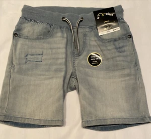 ART CLASS Boys X-small 4-5 Light Blue Denim Jean Shorts Distressed NWT - Picture 1 of 4