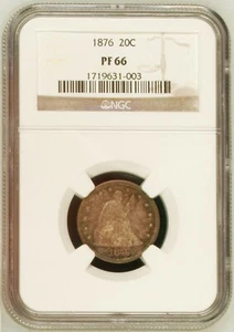 1876 NGC PR66 Proof Twenty Cent Piece CENTENNIAL Key Date 20c - Picture 1 of 4