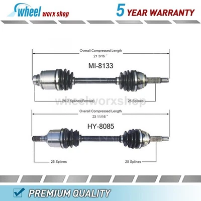 Передний вал оси CV шарнирное соединение для Plymouth Colt 1,6 л автоматический 1987 1988 1989 - Изображение 1 из 3