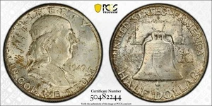 1949-D FRANKLIN HALF DOLLAR PCGS MS65 FBL - Picture 1 of 5