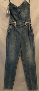 RETROFETE Dree Denim Trägerloser Jumpsuit Pullover Arielle Gr. 28 Western Cowgirl Neu - Bild 1 von 13