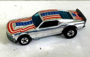 1974 HOT WHEELS BLACKWALL FORD MUSTANG STOCKER STARS & STRIPES SUPER CHROME! - Picture 1 of 13