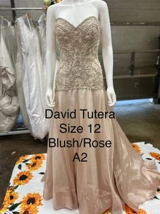 wedding dress size 12, David Tutera, Blush/Rose - Picture 1 of 4