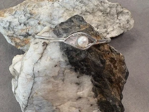 Brazalete Clogau plata y oro rosa de 9 quilates Beachcomber concha plata y perlas 17,5 cm - Imagen 1 de 12