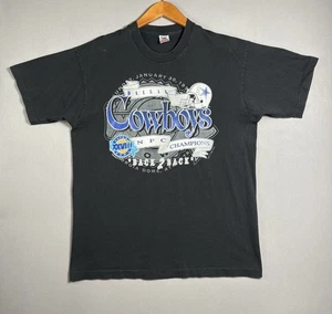 Vintage 90s 1993 Dallas Cowboys Single Stitch Football Tee NFC Champions Sz XL - Picture 1 of 24