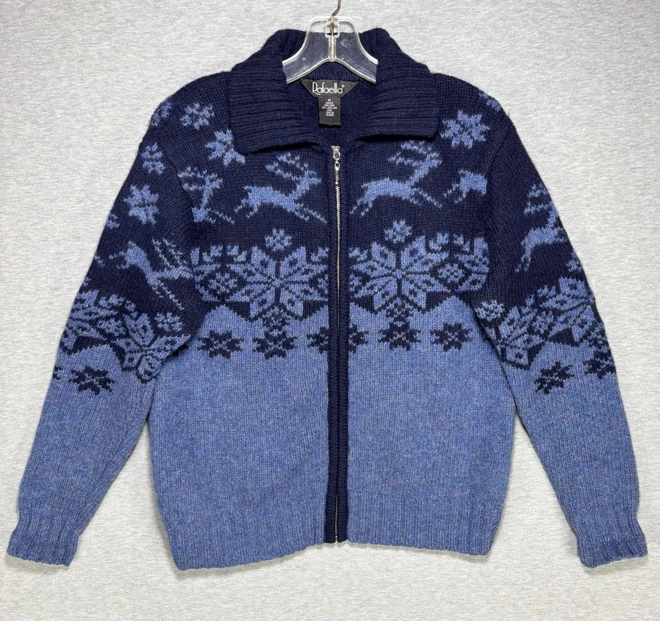 Suéter De Colección Shetland Lana Fair Isle Para Mujer Mediano Rafaella Cremallera Completa Vacaciones Foto 1 de 4