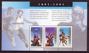 CANADA 1991 BASKETBALL, NAISMITH MINIATURE SHEET UNMOUNTED MINT, MNH - Picture 1 of 1