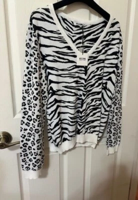 Moschino Suéter Estampado Animal Barato y Chic, Italiano Talla 48, US 12, NUEVO CON ETIQUETAS Foto 1 de 4