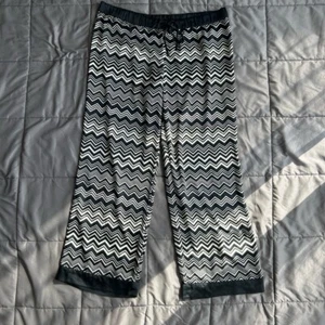 Missoni Black & White Zig Zag Pattern Silky Pajama Pants XL - Picture 1 of 6