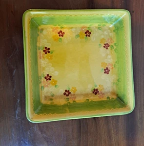Souleo Provence handbemalt quadratisch mit Rand 9" Keramik Tablett/Schüssel Frankreich - Bild 1 von 7
