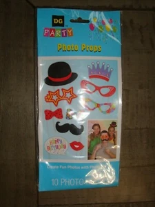 DG Party Birthday Photo Props 10 count NEW - Picture 1 of 2