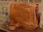 18" Men's Large Genuine Vintage Leather Messenger Laptop Briefcase Satchel Bag