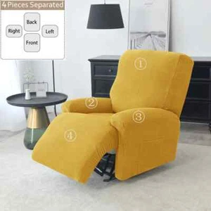 Polar Fleece Recliner Cover Elastic Sofa Protector Armchair Covers Slipcovers - Picture 1 of 35