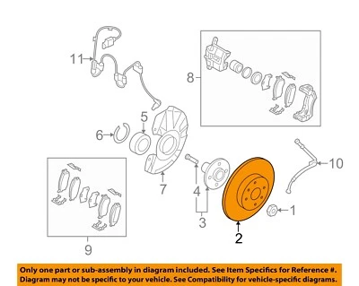 Componentes de freno de suspensión delantera acento HYUNDAI OEM 06-11 - Rotor 517121G000 Foto 1 de 2