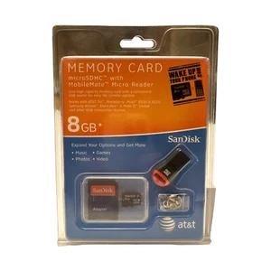 SanDisk microSDHC memory card 8GB with adapter NEW in unopened package Sandisk - Picture 1 of 2