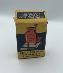 Vintage Automatic Needle Threader with Thread Cutter in Yellow Box Hong Kong - Picture 1 of 11