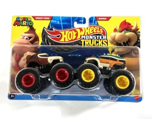 Hot Wheels Monster Trucks Super Mario Donkey Kong vs Bowser Demolition 2-Pack - Picture 1 of 4