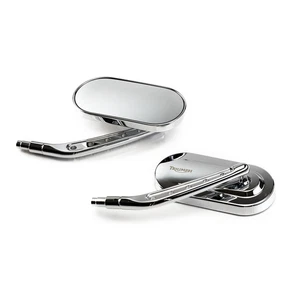 GENUINE Triumph Rocket America Thunderbird Billet Oval Mirrors Drilled Stem NEW - Picture 1 of 1