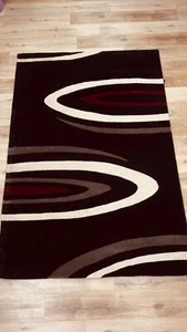 Display Stock Clearance - OCR MET Black Modern ContemporaryWool Rug 150x230cm - Picture 1 of 3