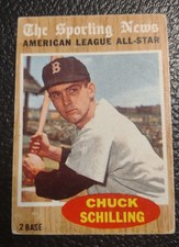 1962 "CHUCK SCHILLING" *#467* TOPPS USED  (AUTHEN./ORIG.)