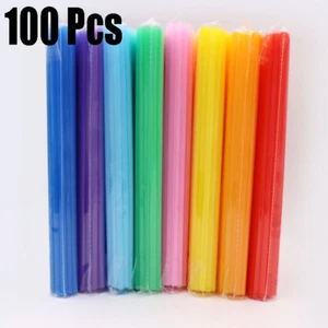 100 Pcs Straws Plastic Multicolor Straw Birthday Wedding Summer Party Drink - Picture 1 of 14