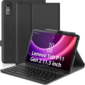 Zabatoco Coque avec Clavier 11,5 Pouces Bluetooth QWERTZ pour Lenovo Tab P11 Noir - Photo 1/7
