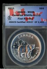 2011 Canadian Wildlife Series 5 Dollars First Releases #2 Grizzly ANACS MS69
