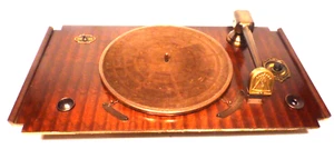 CONSOLA VIntage kennedy 20: tocadiscos eléctricos en funcionamiento y brazo de tono mag art deco - Imagen 1 de 10