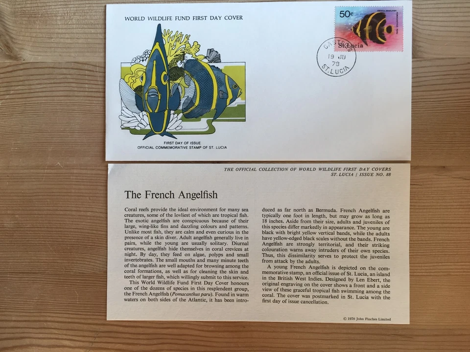 ST LUCIA 1978 FDC WWF 088 FISH FRENCH ANGELFISH - Image 1 of 1