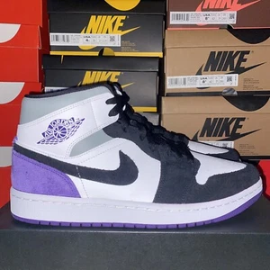Nike Air Jordan 1 Mid SE Varsity Court lila weiß schwarz 852542-105 Herren Größe 9 - Bild 1 von 8