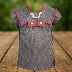 Mild steel Roman Hamata – 6mm Round Ring Riveted Chainmail Armor for Reenactment - Picture 1 of 3