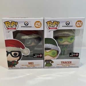 Funko Pop Games: Overwatch Winter Wonderland Mei & Tracer GameStop Exclusive - Picture 1 of 8